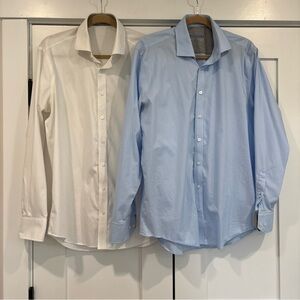 Twillory Dress Shirt Men 16.5  34/35 ( Lot of 2 ) Performance Stretch Button Up